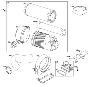 Air Cleaner Group Diagram and Parts List for 61E177-0134-J1 400000 - 699999 Briggs and Stratton Engine